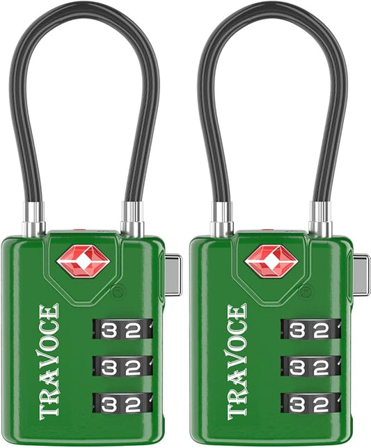 TSA Approved Luggage Locks, Travel Locks Which Also Work Great as Gym Locks, Toolbox Lock, Backpack and More 1,2,4,6 &10 pk (Army Green)