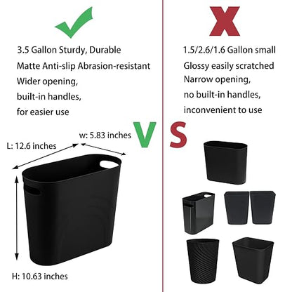 rejomiik Small Trash Can, Slim Garbage Can Plastic Waste Basket - Image 3