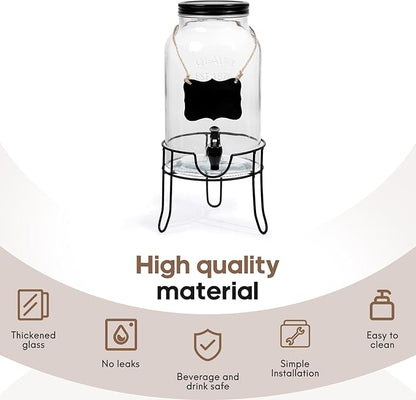 1.5 Gallon Glass Drink Dispensers - Image 4
