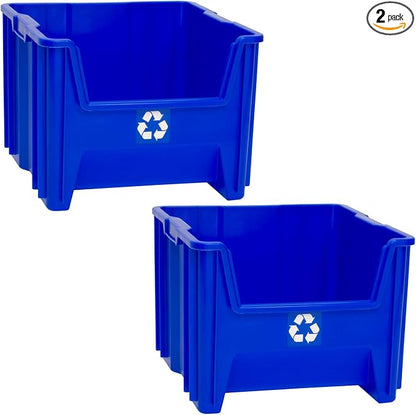 Commercial Industrial Heavy Duty Stackable Open-Front Recycling Bin Box by ReadySpace
