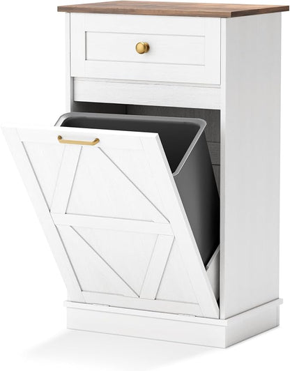 YESHOMY Tilt Out Trash Cabinet, 10 Gallon Hidden Wooden Bin Cabinets, Laundry - Image 8