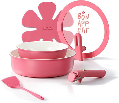 CAROTE Ceramic Pots and Pans Set Non Stick, Nonstick Kitchen Cookware Sets by CAROTE