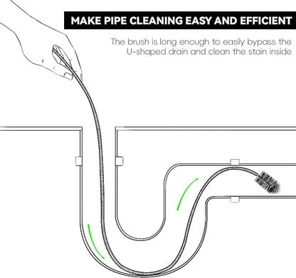 Flexible Drain Brush, 66 Inch Long Double Ended Hose Pipe Cleaners and 58 Inch - Image 8