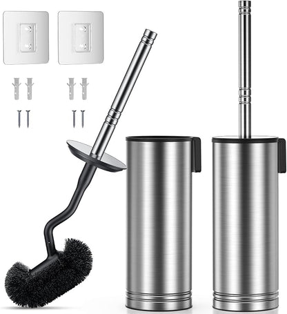 Hamitor Toilet Brush and Holder Set: 304 Stainless Steel Rustproof Toilet by HAMITOR