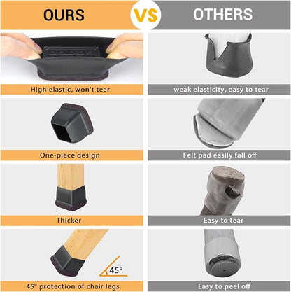 16 Pcs Chair Leg Floor Protectors Square, Silicone Chair Leg Protectors - Image 6