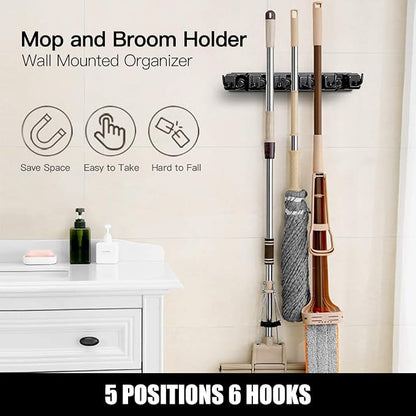 IMILLET Mop and Broom Holder, Wall Mounted Organizer-Mop and broom Storage Tool - Image 3