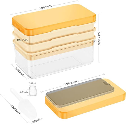 PHINOX Ice Cube Tray with Lid and Bin, 3 Pack Plastic Ice Cube Tray Molds - Image 3