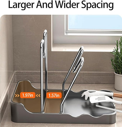 Pot lid Holder And Spoon Rest, 2 Layers Lid And Spoon Rest Pot Lid Organizer - Image 5