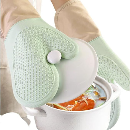6-Piece Silicone Oven Mitts Set, Heat Resistant Kitchen Gloves - Image 8