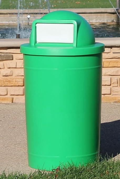 55 Gallon Round 100% Recycled Plastic Heavy Duty Indoor or Outdoor Trash Can - Image 2