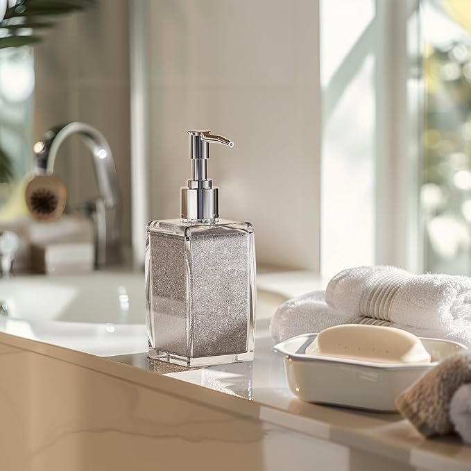 Purple Soap Dispenser with Refillable Plastic Pump - Image 6