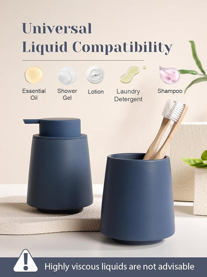 INGOFIN Ceramic Soap Dispenser, 14 oz Bathroom Hand Soap Dispenser, Liquid - Image 7