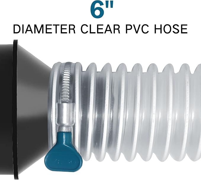 PVC Dust Collection Hose 6" x 5', Flexible Heavy PVC Fume Collection Hose - Image 2