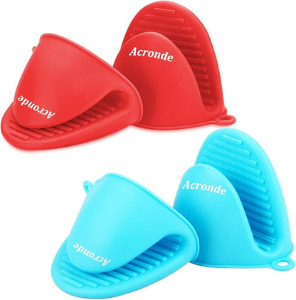 2 Pairs Mini Oven Gloves Silicone Heat Resistant Cooking Pinch Mitts Potholder by Acronde