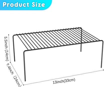 MediumBlack Cabinet Storage Shelf Rack Set of 4, Rustproof Metal Wire Kitchen - Image 3
