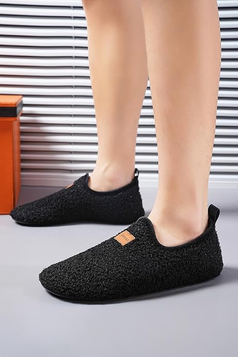 QZKDM Lightweight Slip on Grip Indoor House Slippers Barefoot Non Slip Home - Image 4