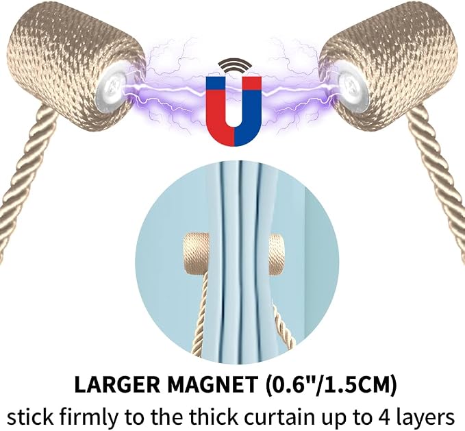 18 Inch Strong Magnetic Curtain Tiebacks, Curtain Holdbacks Modern Upgrade - Image 3