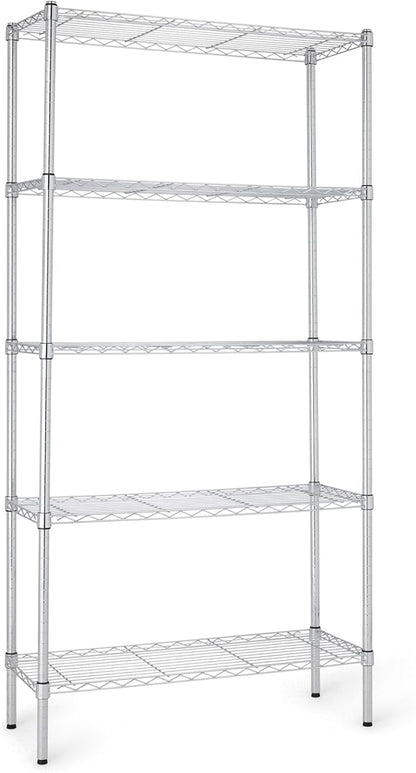 Amazon Basics 5-Shelf Adjustable Heavy Duty Steel Wire Rack, Space Saving by AmazonBasics