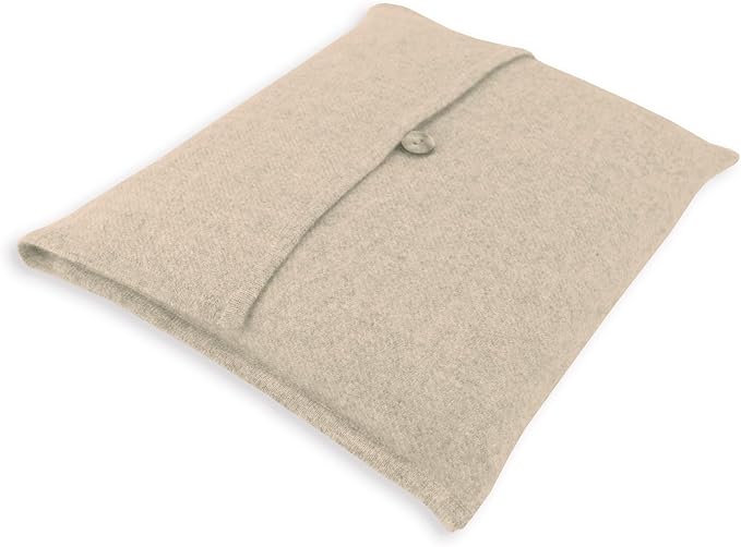 Jet&Bo 100% Pure Cashmere Travel Blanket & Storage Pouch Sand 60" x 45" in Gift Box