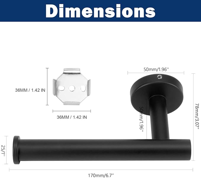 NearMoon Bathroom Toilet Paper Holder, Premium SUS304 Stainless Steel Rustproof - Image 5