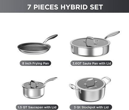 COOKER KING 7 PCS Stainless Steel Cookware Set, Pots and Pans Set Non Stick - Image 6