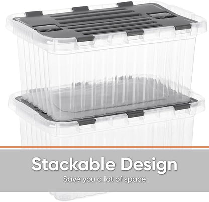 Superio Storage Bins with Lids, Stackable Totes, BPA Free, Odor Free, Organizer - Image 4