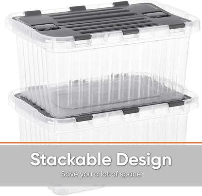 Superio Storage Bins with Lids, Stackable Totes, BPA Free, Odor Free, Organizer - Image 3
