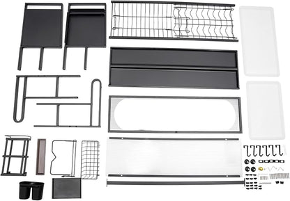3 Tier Over The Sink Dish Drying Rack W/Clear Cabinet Door, Adjustable Dish - Image 3