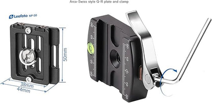 Leofoto Professional Camera Tripod, 50" Compact Carbon Fiber Tripod for DSLR Video Camcorder, 4 Leg Sections, 360° Ball Head, Max Load 8KG/18Lb (LS-254CX+LH-30LR)