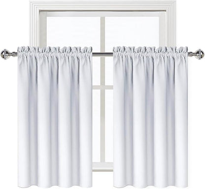 DWCN White Short Room Darkening Curtains - Image 9
