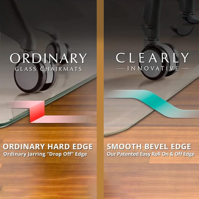 Exclusive Patented Beveled Edge Glass Chair Mat - Image 2