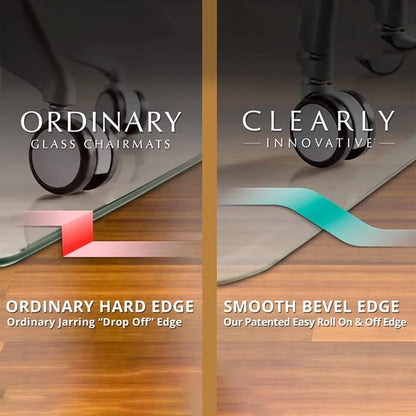 Exclusive Patented Beveled Edge Glass Chair Mat - Image 2