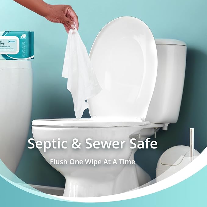 WhyWorry Flushable Wipes for Adults, Extra Large 8"x10" Butt Wipes for Personal - Image 3