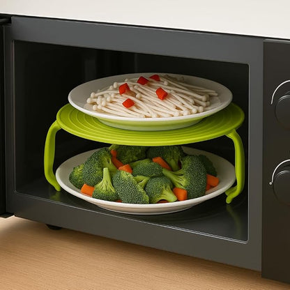 Microwave Multipurpose 4 in 1 Tray Stand Rack Splatter Guard Carry Tray - Image 3