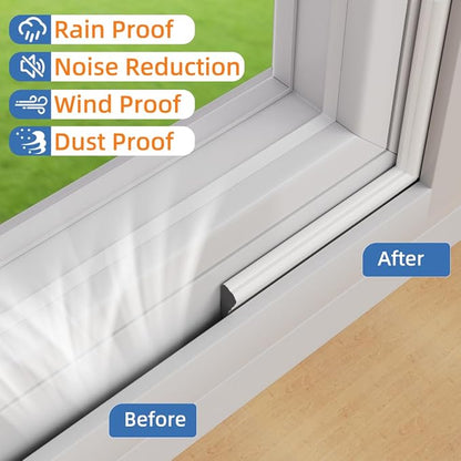 Wedge-Shape Window Weather Stripping Door Frame Seal Strip 118” White, Upgrade - Image 6