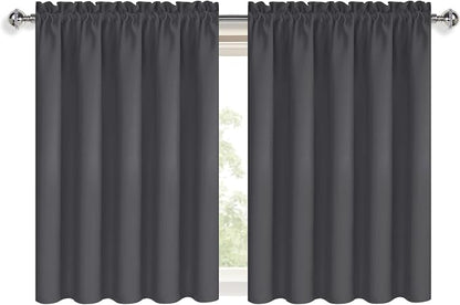 DWCN Short Blackout Curtains 36 inches Length 2 Panels Set, Half Window Rod - Image 9