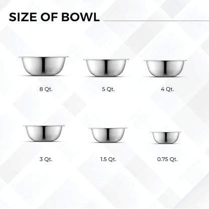 AVADOR Set of 6 Premium Stainless Steel Mixing Bowls Set, Space Saving Nestable - Image 3