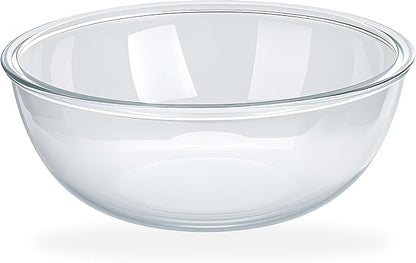 6.3 Qt Large Glass Mixing Bowl, 12.3" Clear Glass Salad Cooking Bowls by MUUBOOX