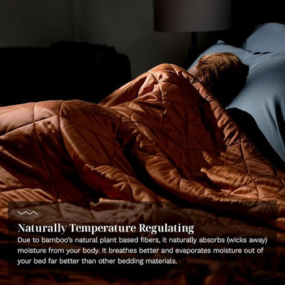 LUXOME Lightweight Blanket | 100% Rayon (Viscose) from Bamboo Fabric & Fill | King/Cal King - 98"x92" | Thermal-Regulating | Terracotta