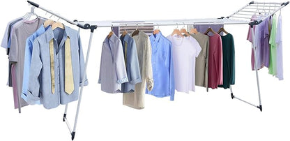 Clothes Drying Rack, Gullwing Laundry Rack Adjustable and Foldable by YUBELLES