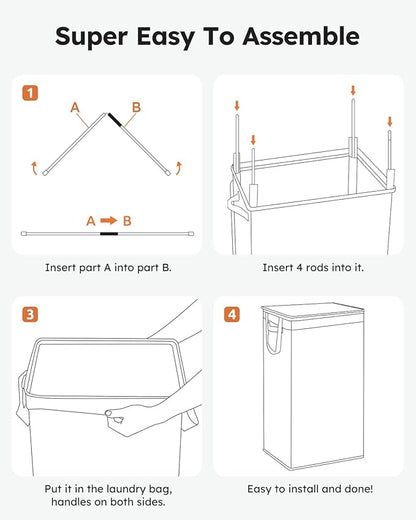 SOLEDI Laundry Hamper with Lid 100L Large & Tall Collapsible Laundry Baskets, Clothes Hamper with Bag Removable Easy to Carry, Dirty Hampers for Bedroom, Bathroom, Dorm, College, Blue