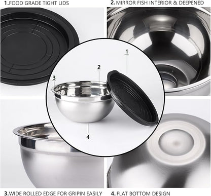 Leidawn Mixing Bowls with Lids set - Image 2
