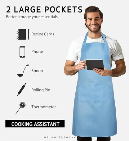 Syntus Apron for Men Women, Adjustable Cooking Kitchen Chef Aprons - Image 3