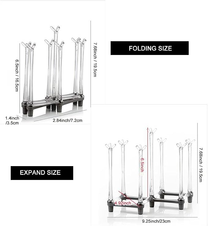 Marbrasse Retractable Cup Drying Rack, Drinking Glass and Sports Bottle Drainer - Image 5