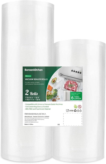 Bonsenkitchen Vacuum Food Sealer Rolls Bags, Durable Customized Size Food Vac by Bonsenkitchen
