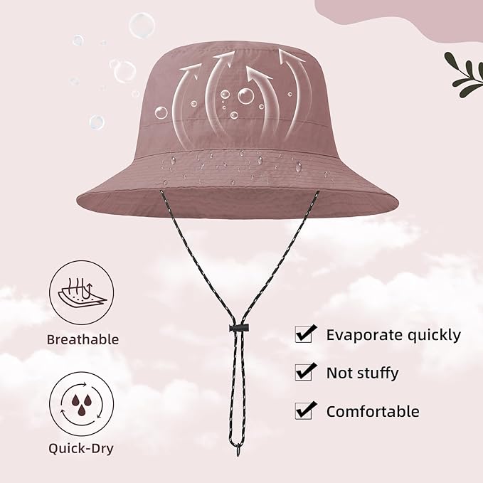 Durio Waterproof Bucket Hats for Woman UPF 50+ Sun Hat UV Protection Packable Rain Hats for Women Lightweight Hiking Hat