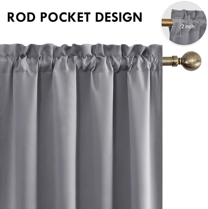 DWCN Blackout Curtains Room Darkening Thermal Insulated Bedroom Curtains Window - Image 4