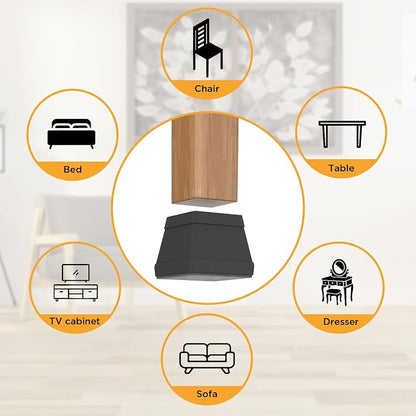 16 PCS Square Chair Leg Floor Protector, Silicone Chair Leg Cover, Furniture - Image 5