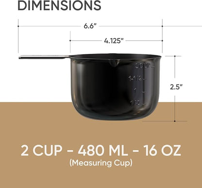 Color Up 2 Cup Measuring Cup, 480ml Black Stainless Steel Metal Measuring Scoop - Image 3
