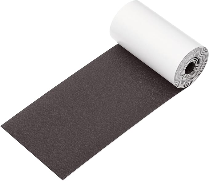 PATIKIL Leather Patches Tape for Furniture, 3.2 x 61 Inch Self Adhesive Vinyl Leather Repair Kit Cover Sheet for Couch, Sofa, Car Seats, Office Chair, Deep Coffee
